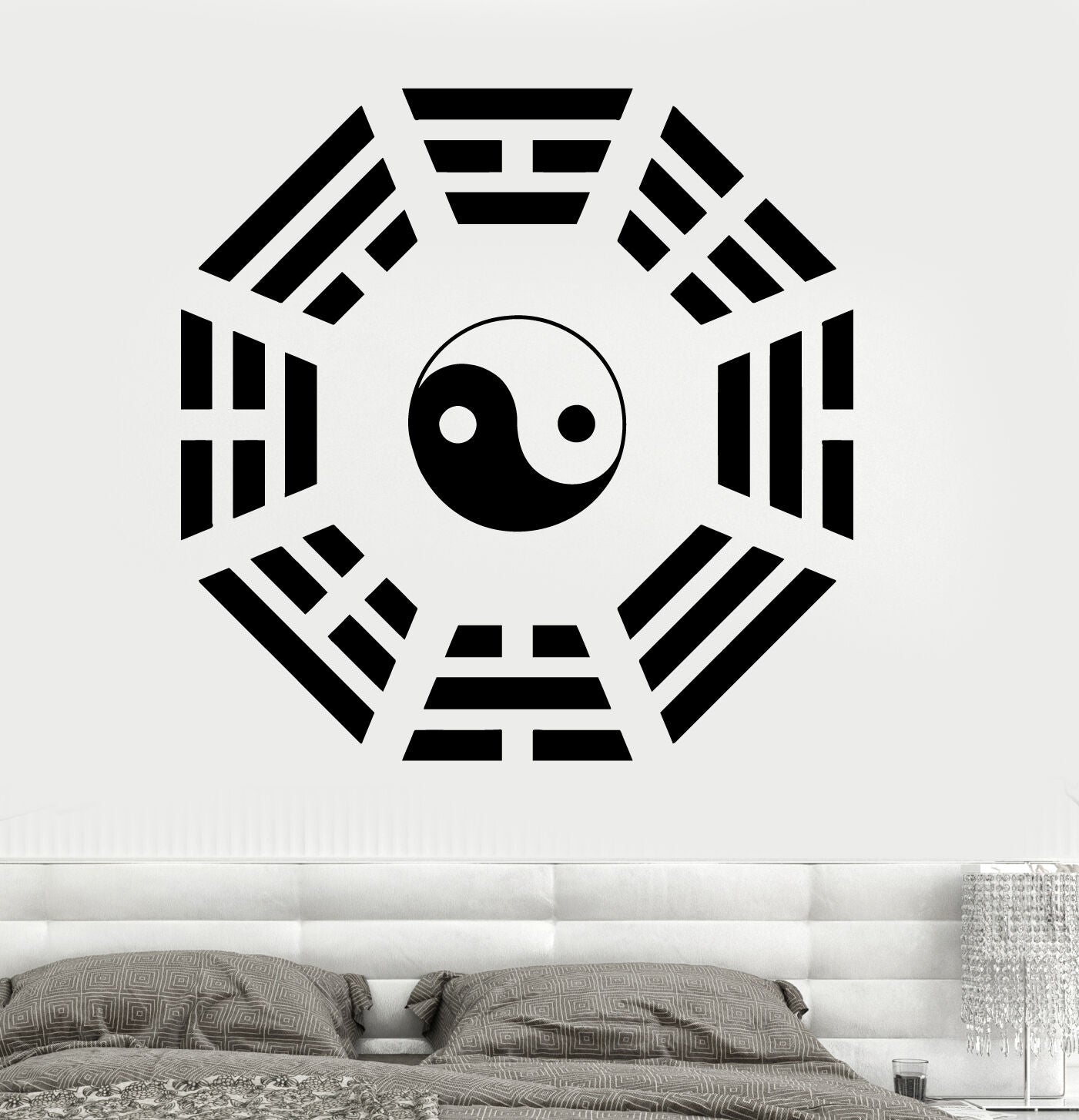 Wall Vinyl Sticker Yin Yang Trigram Element Meditation Yoga Studio Decor (z2901)