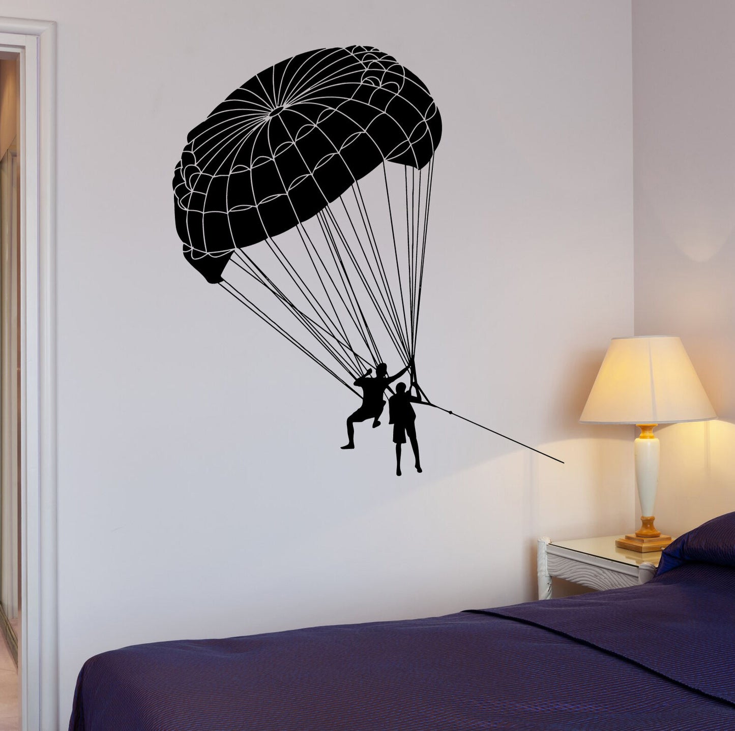 Wall Vinyl Sticker Extreme Sports Parachute Jumping Room House Decor (ig2031)