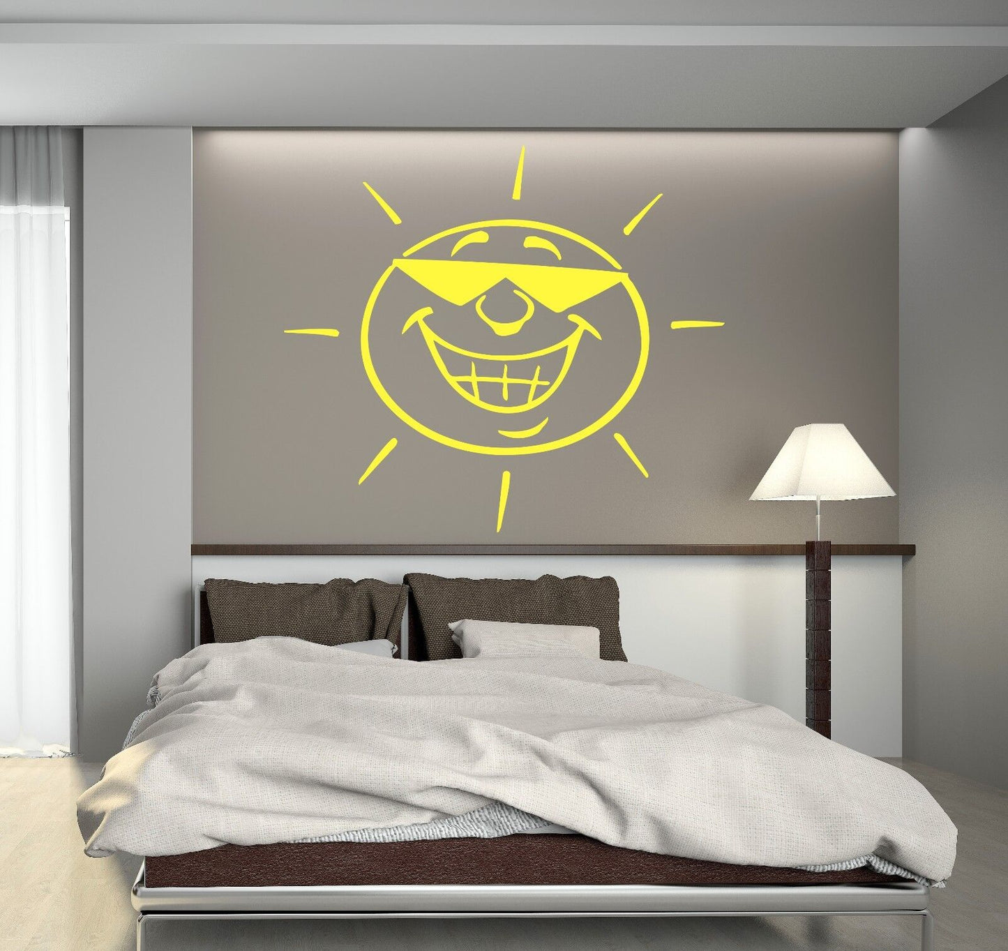 Autocollant mural en vinyle, autocollant drôle de soleil dans des lunettes de soleil, décor de maison de plage d'été (z129)