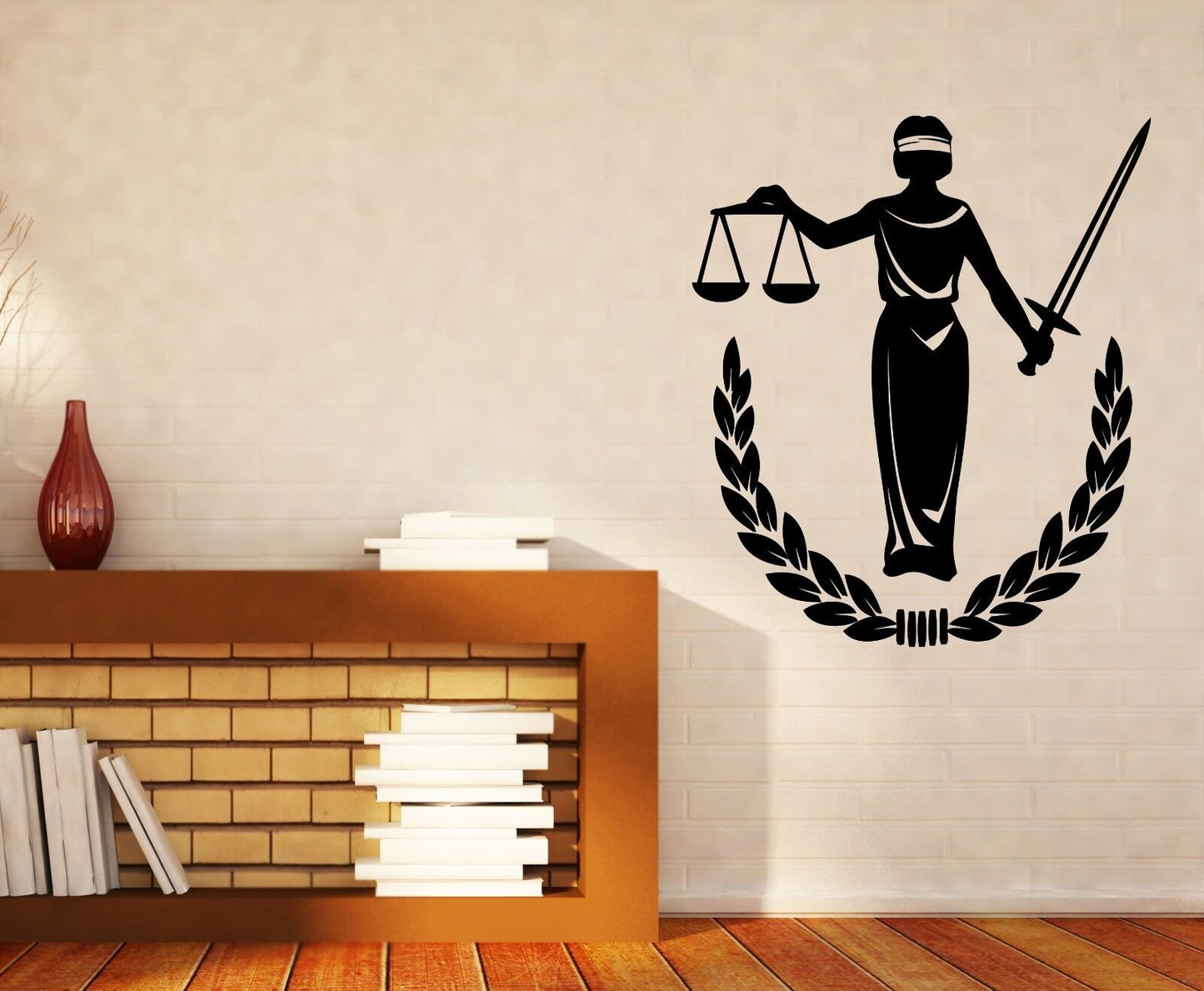 Wall Vinyl Sticker Blindfolded Themis Greek Goddess of Justice (n008)