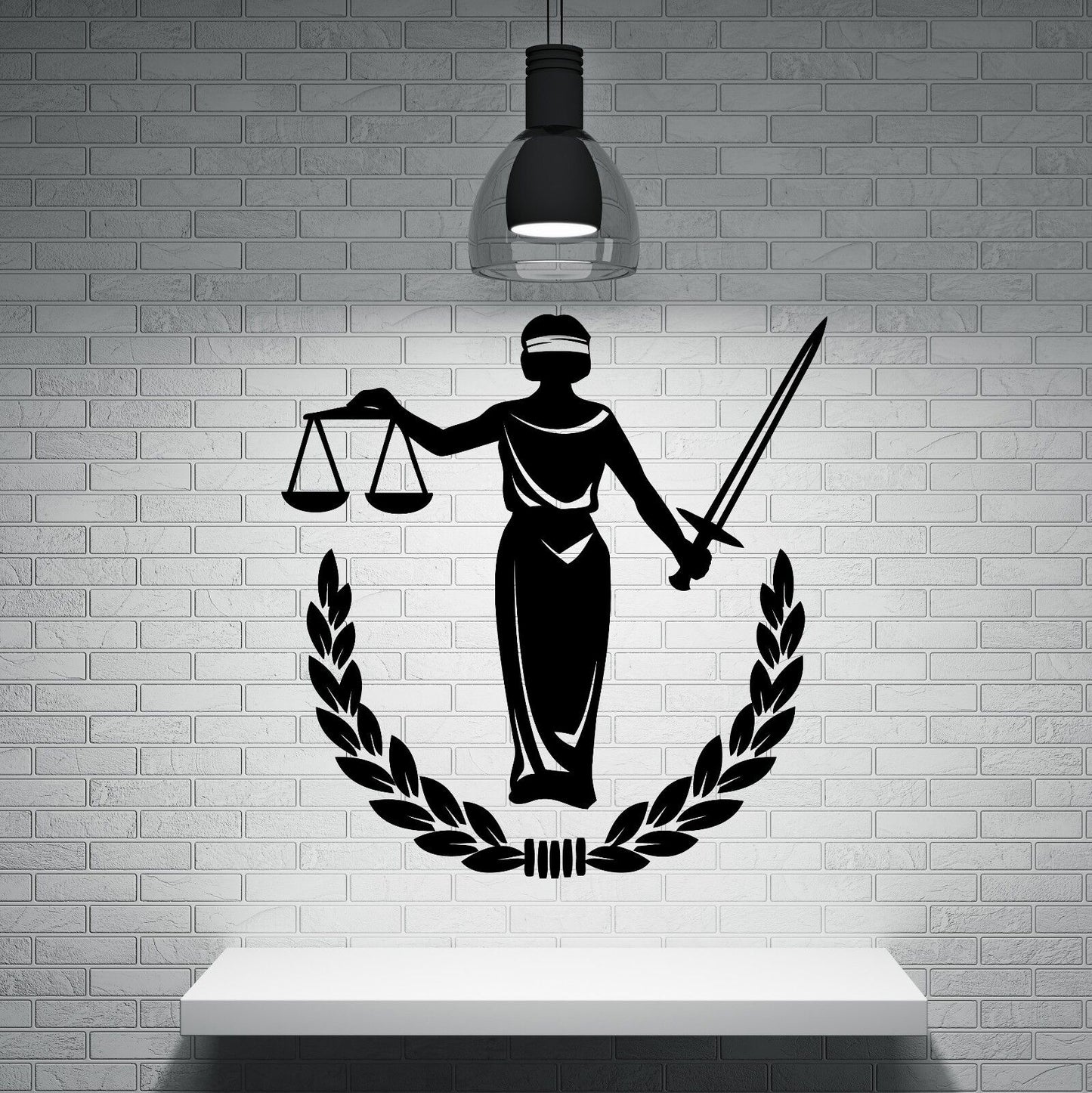 Wall Vinyl Sticker Blindfolded Themis Greek Goddess of Justice (n008)