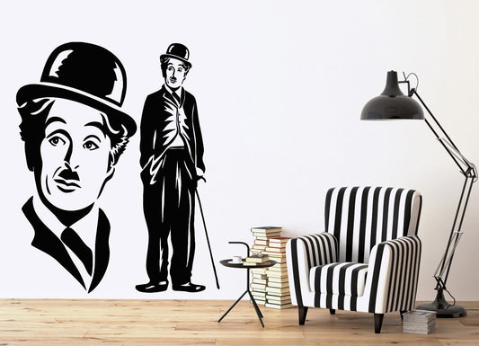 Autocollant mural en vinyle, comédien Charlie Chaplin, acteur Hollywood (n009)