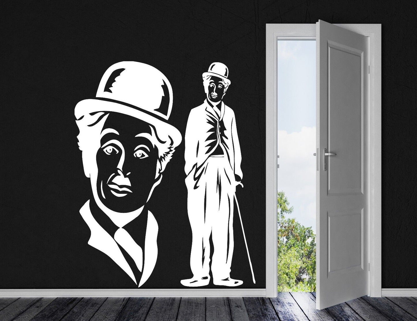 Wall Vinyl Sticker Decal Сomedian Charlie Chaplin Actor Hollywood (n009)