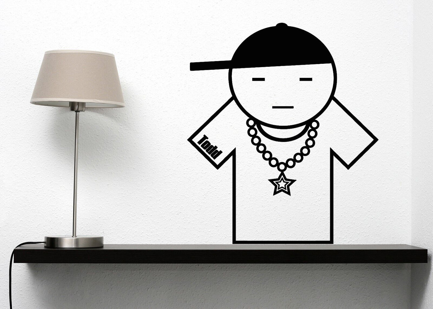 Wall Vinyl Sticker Decal Cool Rapper Star Todd Cap and Chain Decor (n012)