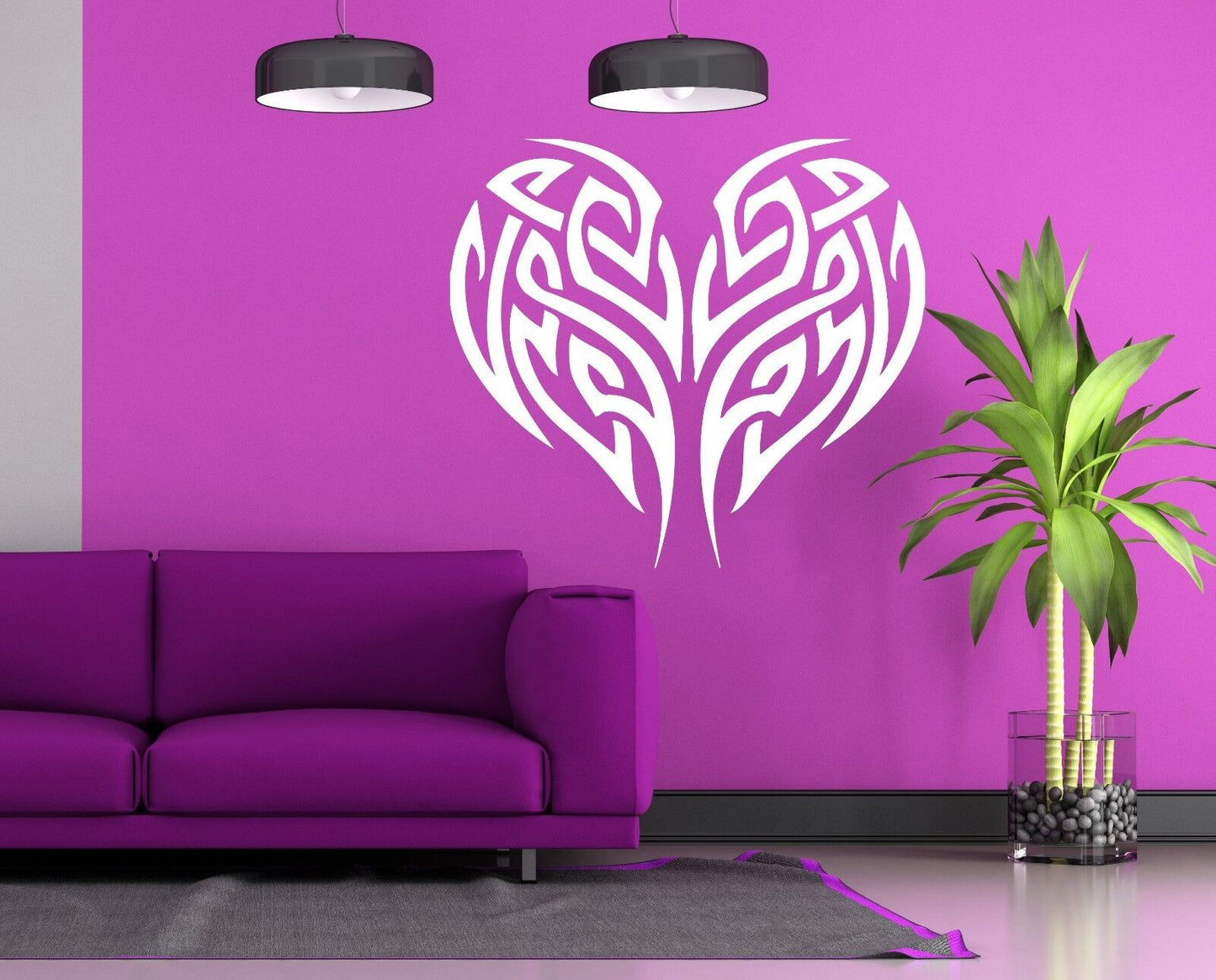 Wall Vinyl Sticker Decal Abstract Stylized Heart Line LoveTenderness (n013)