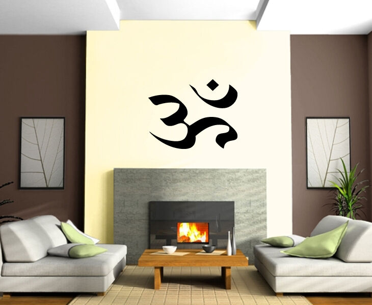 Yoga Symbol Om Indien spirituelle Sanskrit Dekor Wand Bild Vinyl Kunst Aufkleber M530