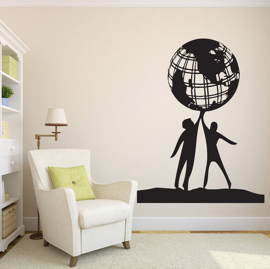 Wall Vinyl Sticker Decal People World Friendship Earth Globe Planet Peace (n022)