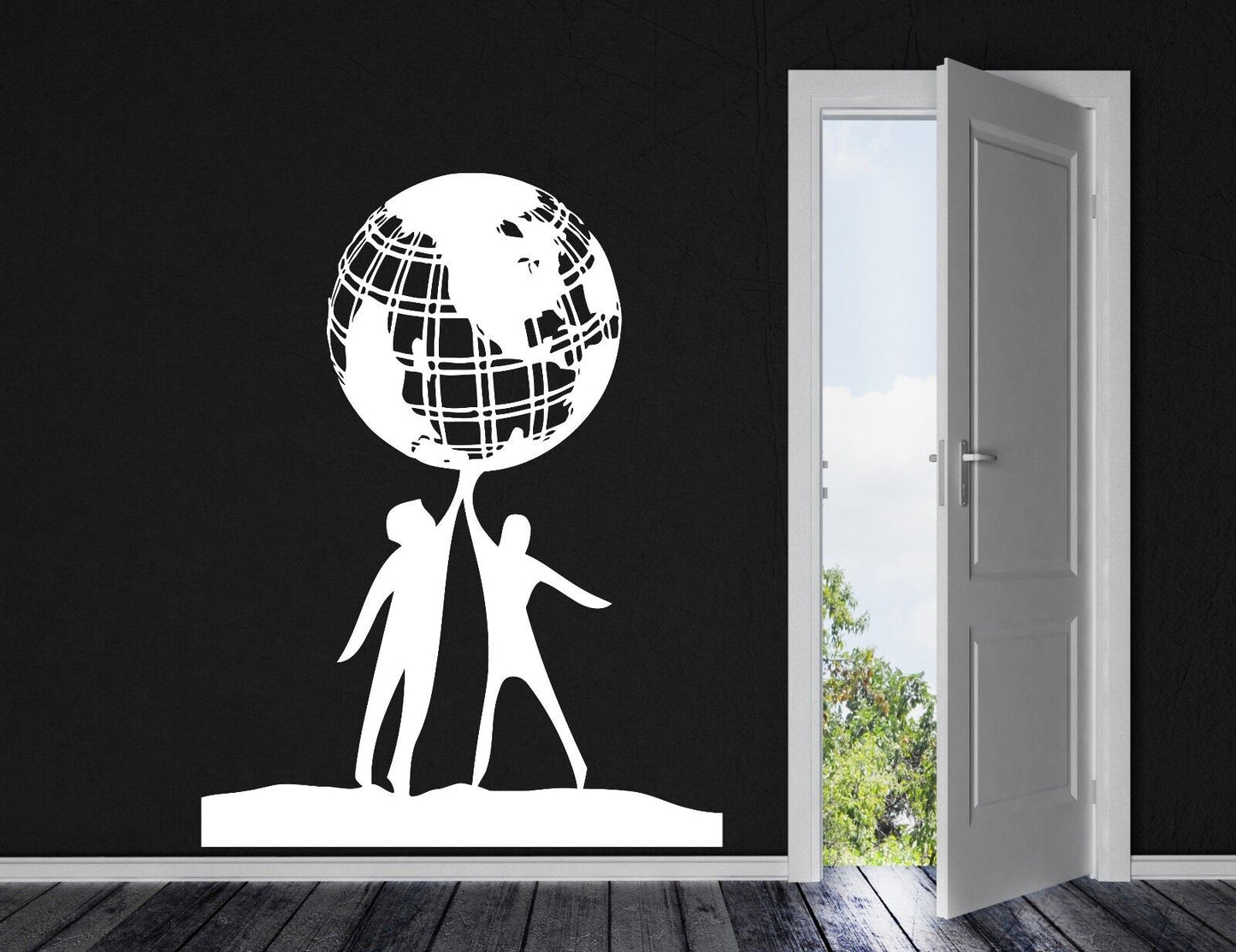 Wall Vinyl Sticker Decal People World Friendship Earth Globe Planet Peace (n022)