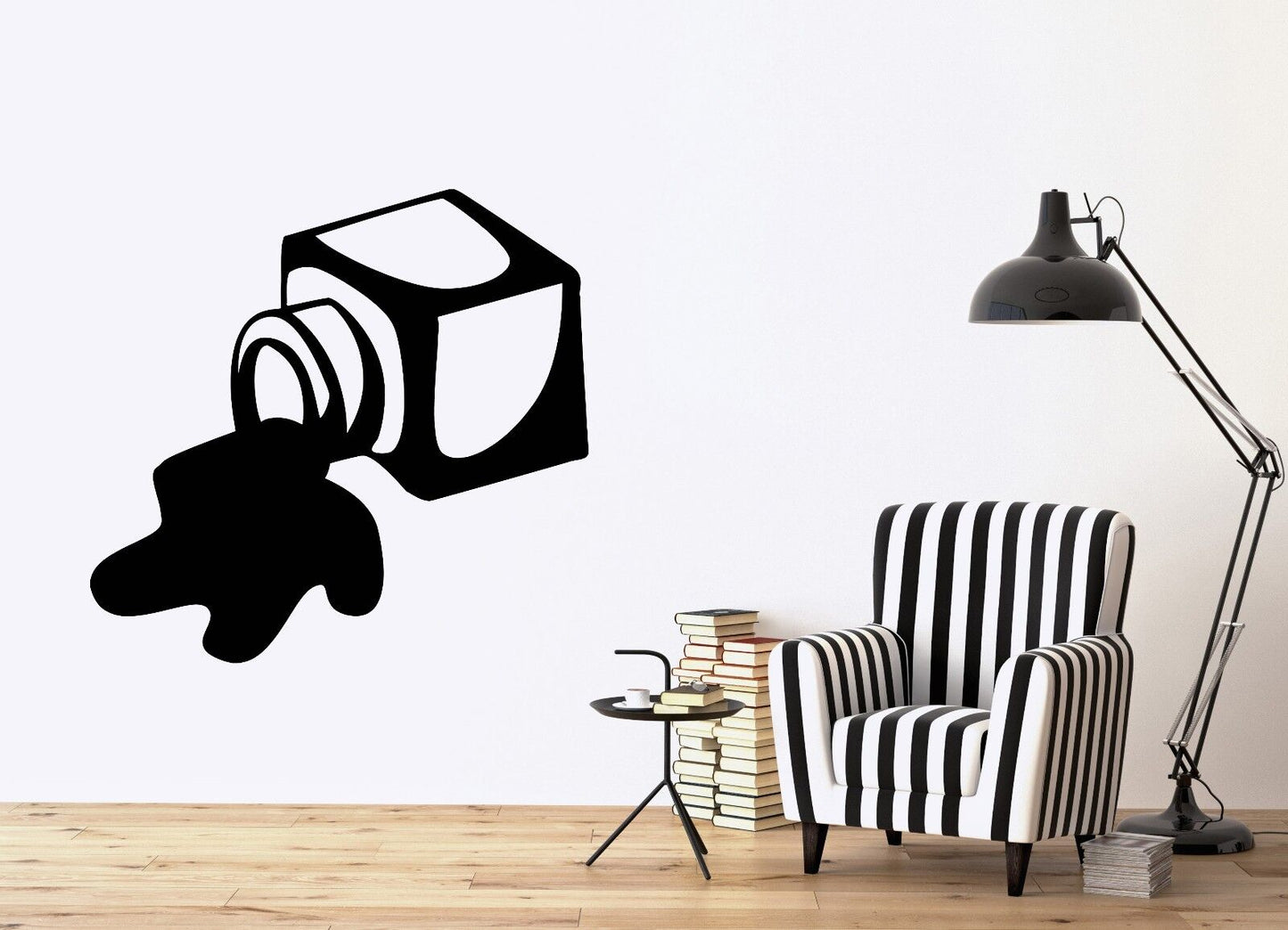 Wall Vinyl Sticker Inkwell Ink Puddle of Spilled White Paper Spot Decor (n035)