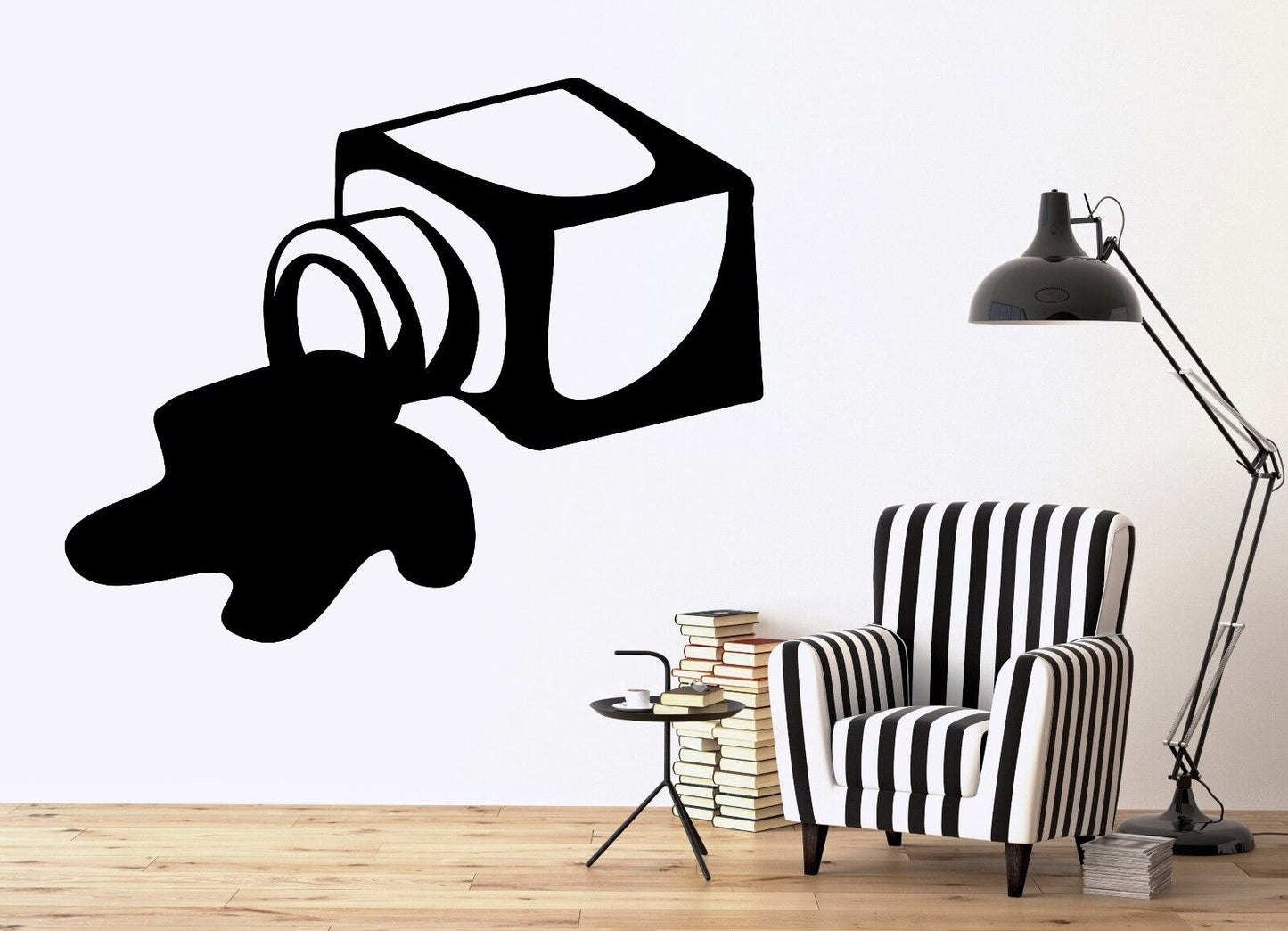 Wall Vinyl Sticker Inkwell Ink Puddle of Spilled White Paper Spot Decor (n035)