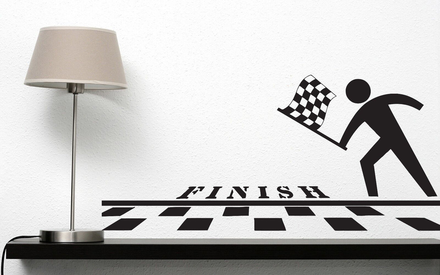 Wall Sticker Vinyl Decal Finish Line Checkered Flag Pole Position (n045)