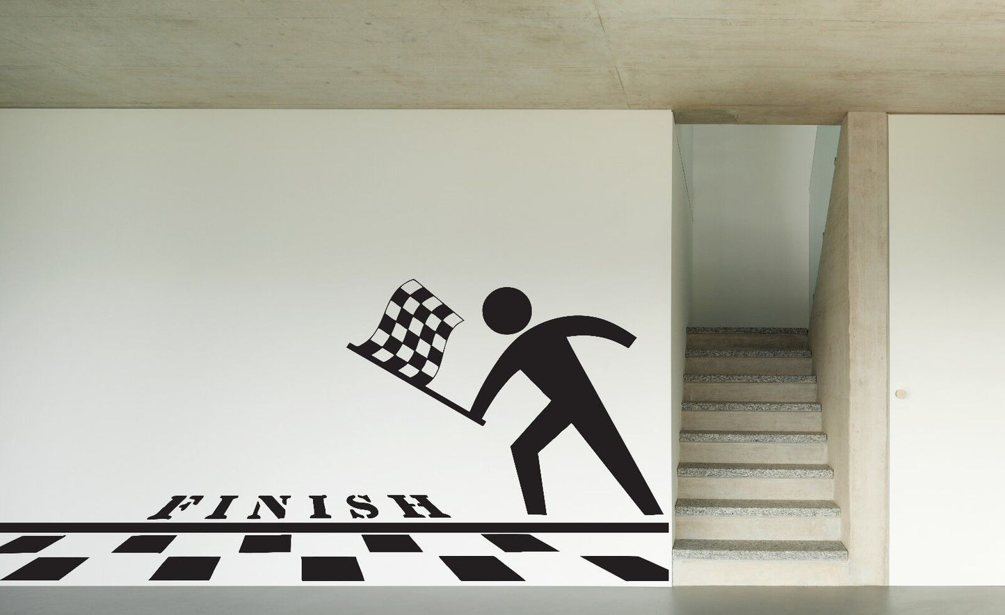 Wall Sticker Vinyl Decal Finish Line Checkered Flag Pole Position (n045)