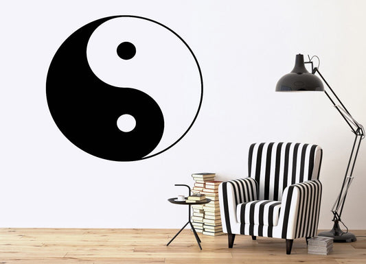 Autocollant mural en vinyle, décor Yin Yang, unité et lutte opposées (n056)