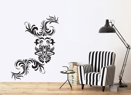 Wall Sticker Vinyl Decal Ornamental Flowers Heart Leaves Circles (n057)