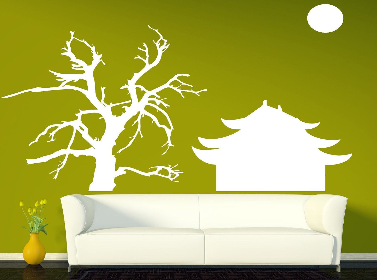 Wall Sticker Vinyl Decal Sakura Pagoda Sun Japan Geisha Samurai (n064)