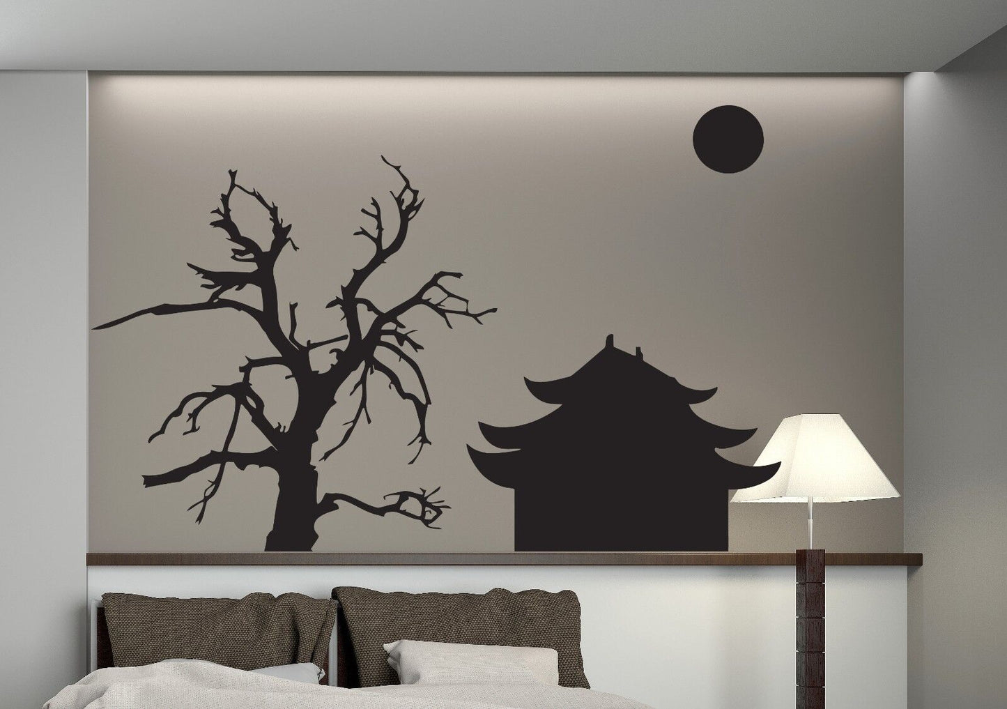 Wall Sticker Vinyl Decal Sakura Pagoda Sun Japan Geisha Samurai (n064)