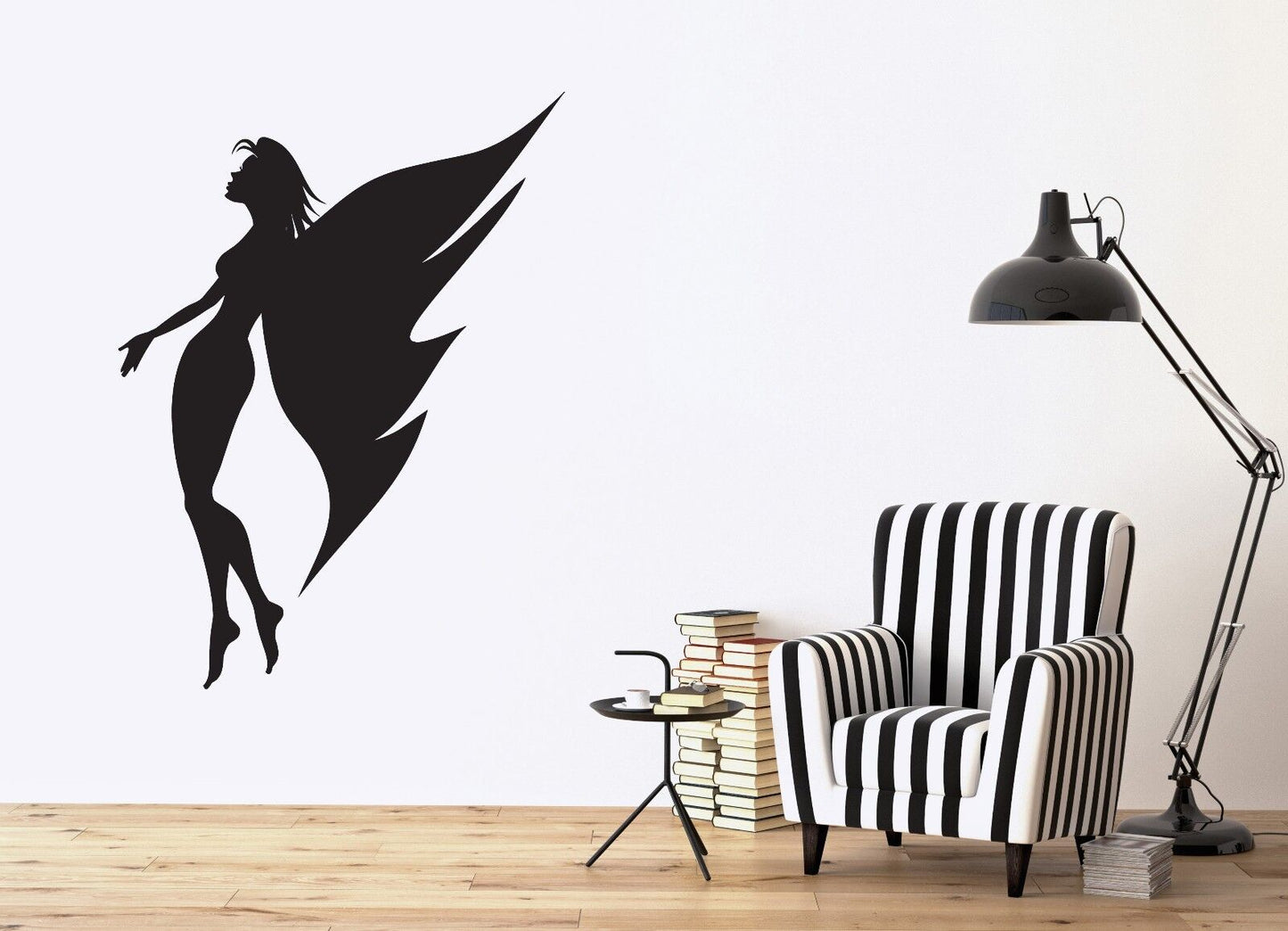 Wall Sticker Vinyl Decal Sexy Angel Girl Butterfly Wings Slim Figure (n069)