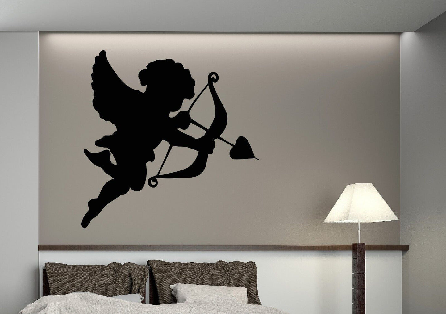 Wall Stickers Vinyl Decal Cute Little Cupid Bow and Arrow in the Heart (n079)