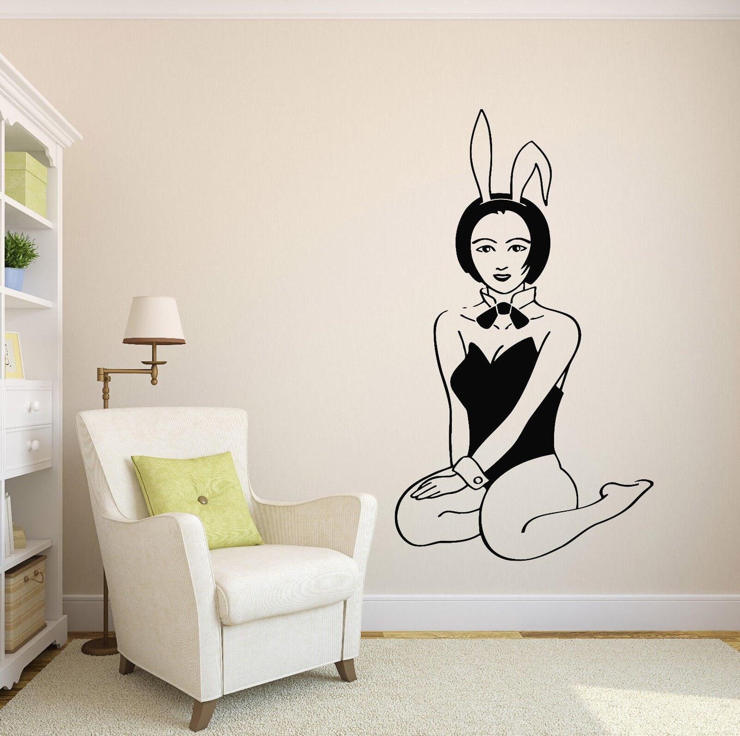 Wall Stickers Vinyl Decal Sexy Girl playboy Bunny Ears Corset Swimsuit (n080)