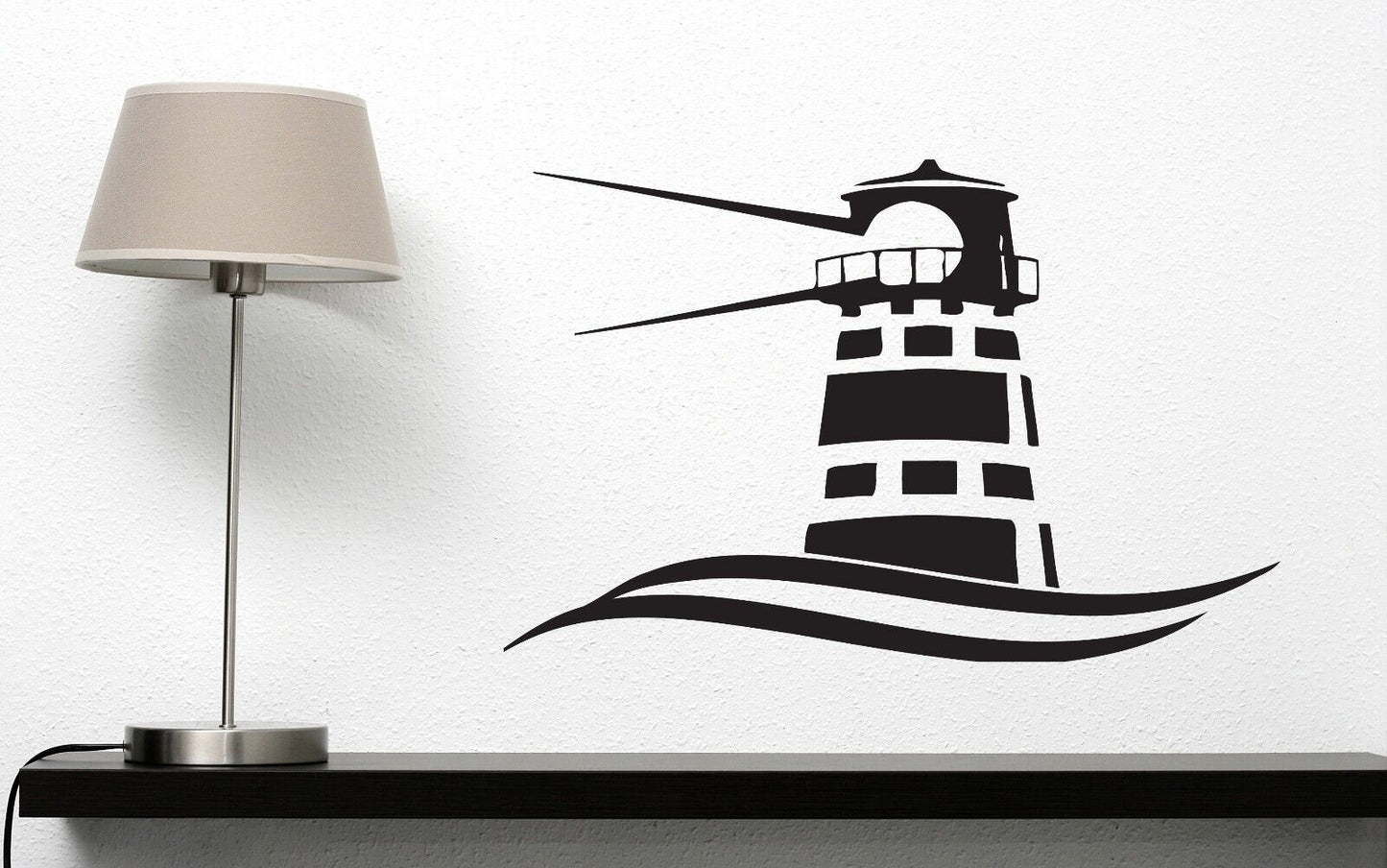 Wall Vinyl Sticker Decal Beacon Light Waves Sea Marine Ocean Beach House (n088)