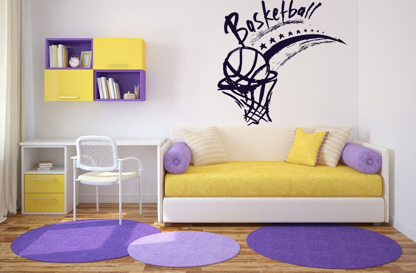 Wall Sticker Vinyl Decal Basketball Basket Ball Sport Competition Victory (n096)