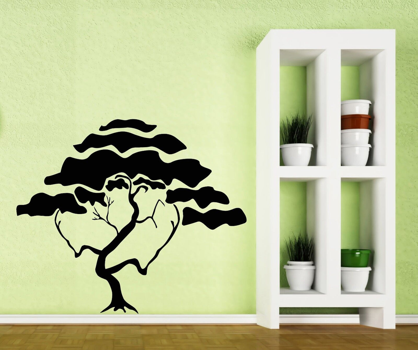 Autocollant mural en vinyle, branche d'arbre, couronne, feuillage, cèdre, pin, magnolia (n100)