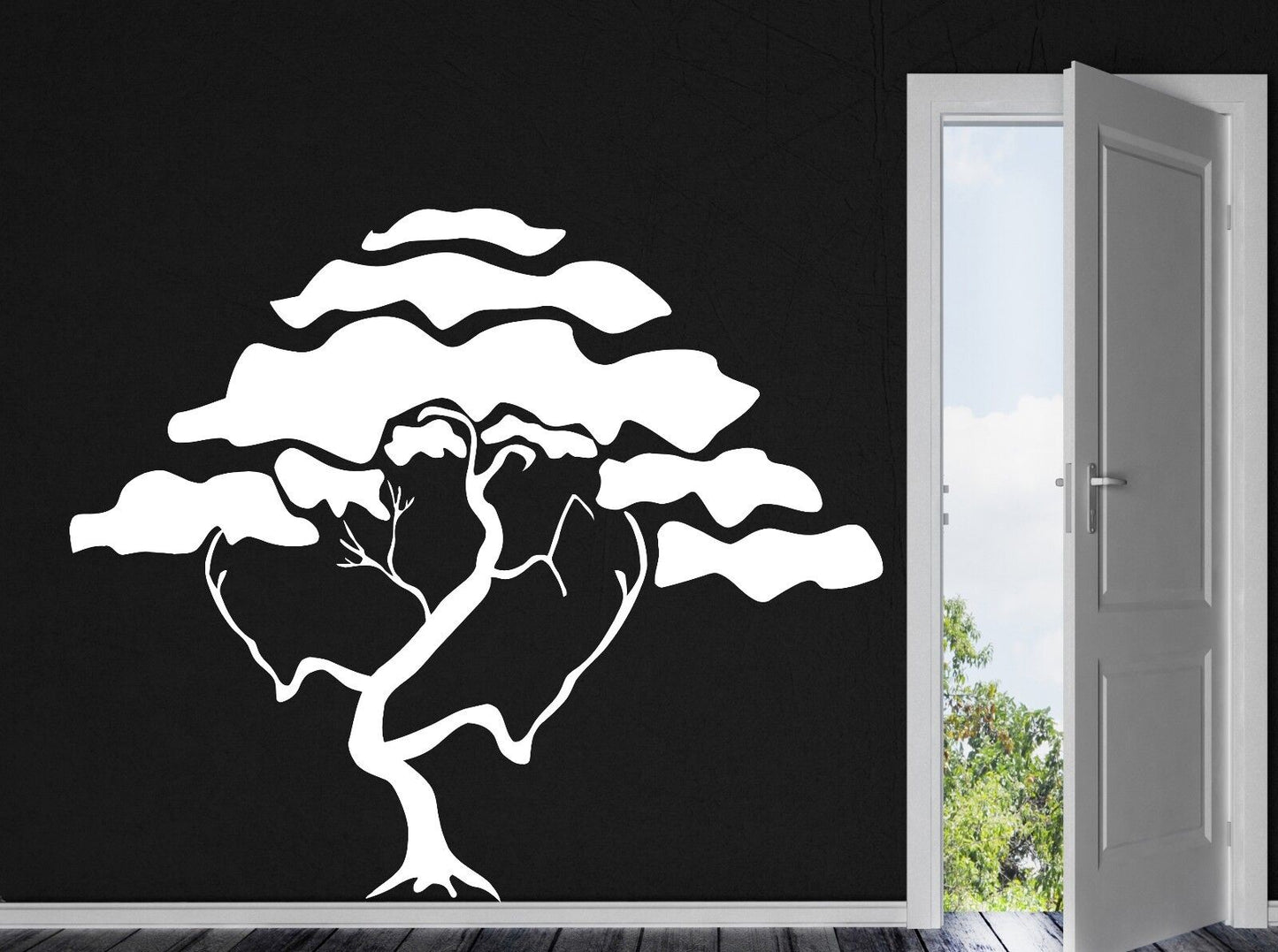 Autocollant mural en vinyle, branche d'arbre, couronne, feuillage, cèdre, pin, magnolia (n100)