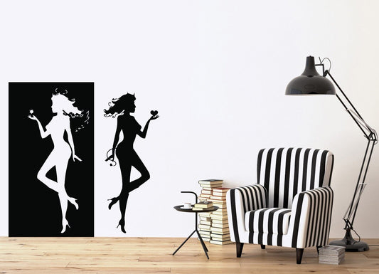 Wall Vinyl Sticker  Angel Demon Evil Good Two Entities Are Decorative (n112)