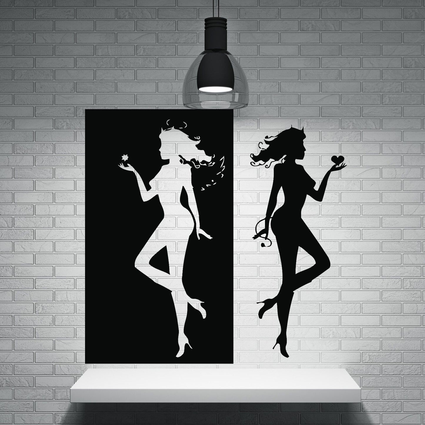 Wall Vinyl Sticker  Angel Demon Evil Good Two Entities Are Decorative (n112)