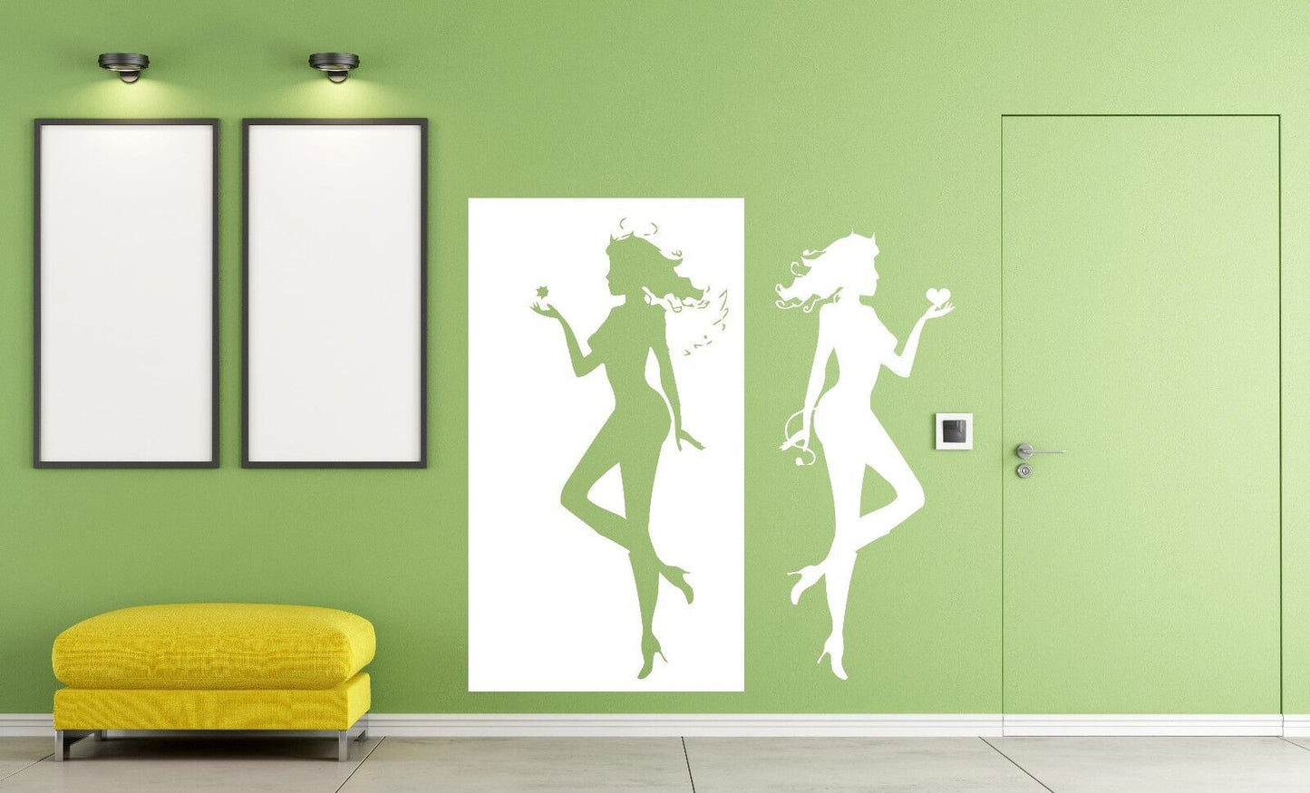 Wall Vinyl Sticker  Angel Demon Evil Good Two Entities Are Decorative (n112)