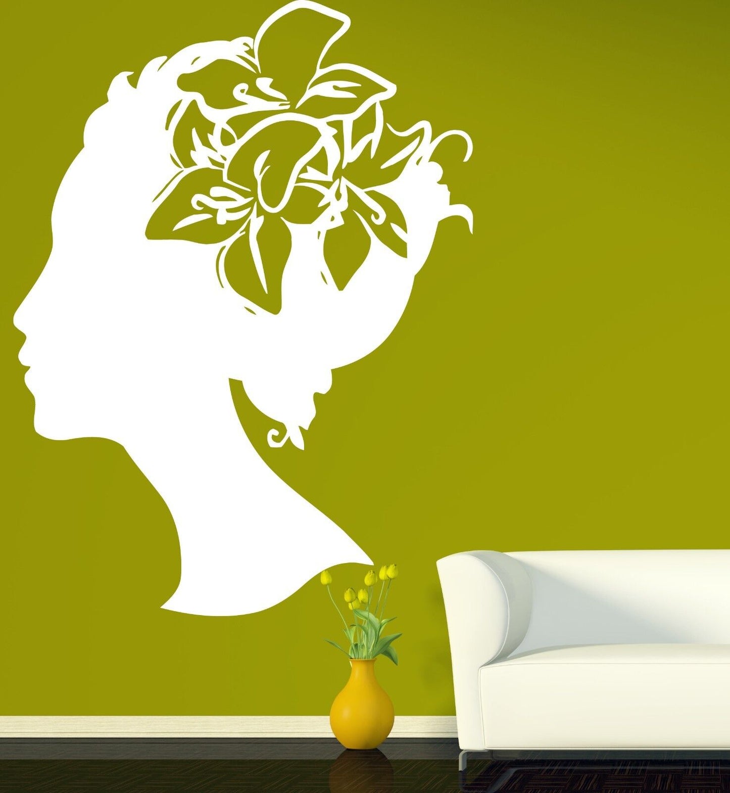 Wall Vinyl Sticker Decal Portrait Beautiful Woman Magnificent Profile (n126)