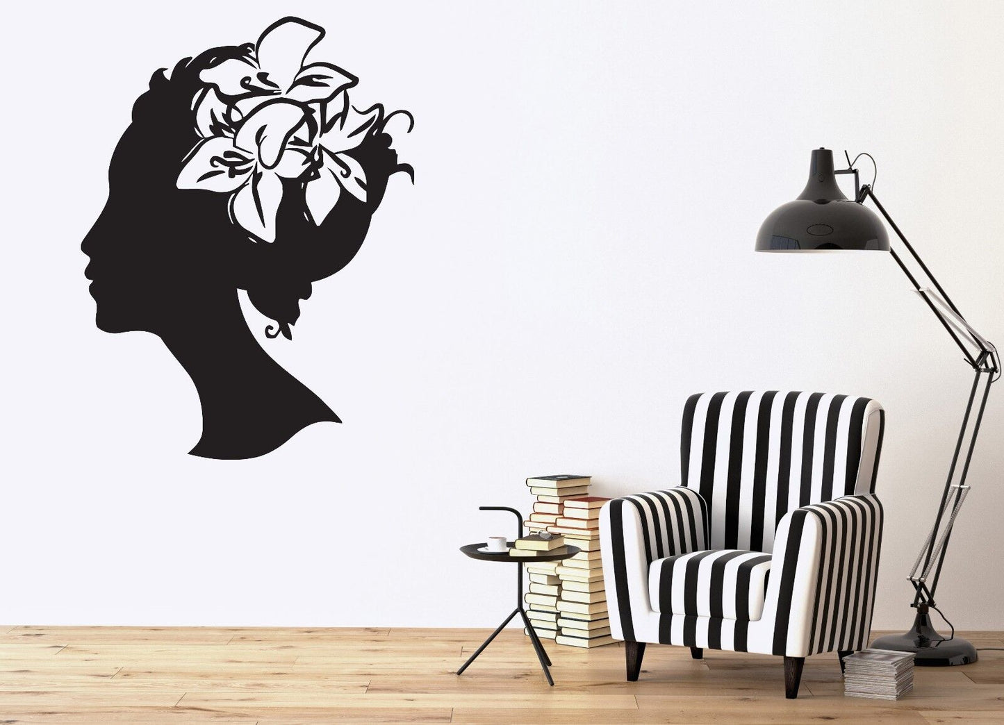 Wall Vinyl Sticker Decal Portrait Beautiful Woman Magnificent Profile (n126)