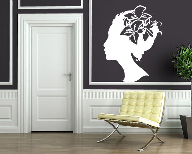 Wall Vinyl Sticker Decal Portrait Beautiful Woman Magnificent Profile (n126)