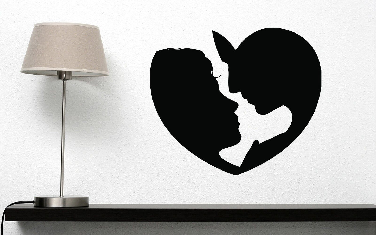 Wall Vinyl Sticker Decal Image Heart Valentine Kiss Love Couple (n133)