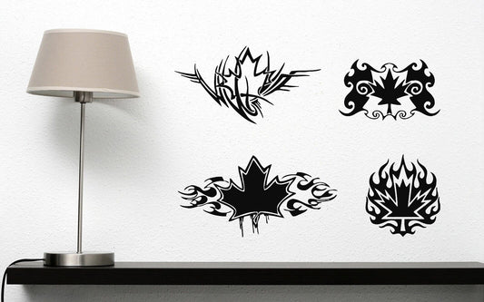 Wall Sticker Vinyl Decal Symbol Maple Leaves Tree Powerful Sign Strength (n140)