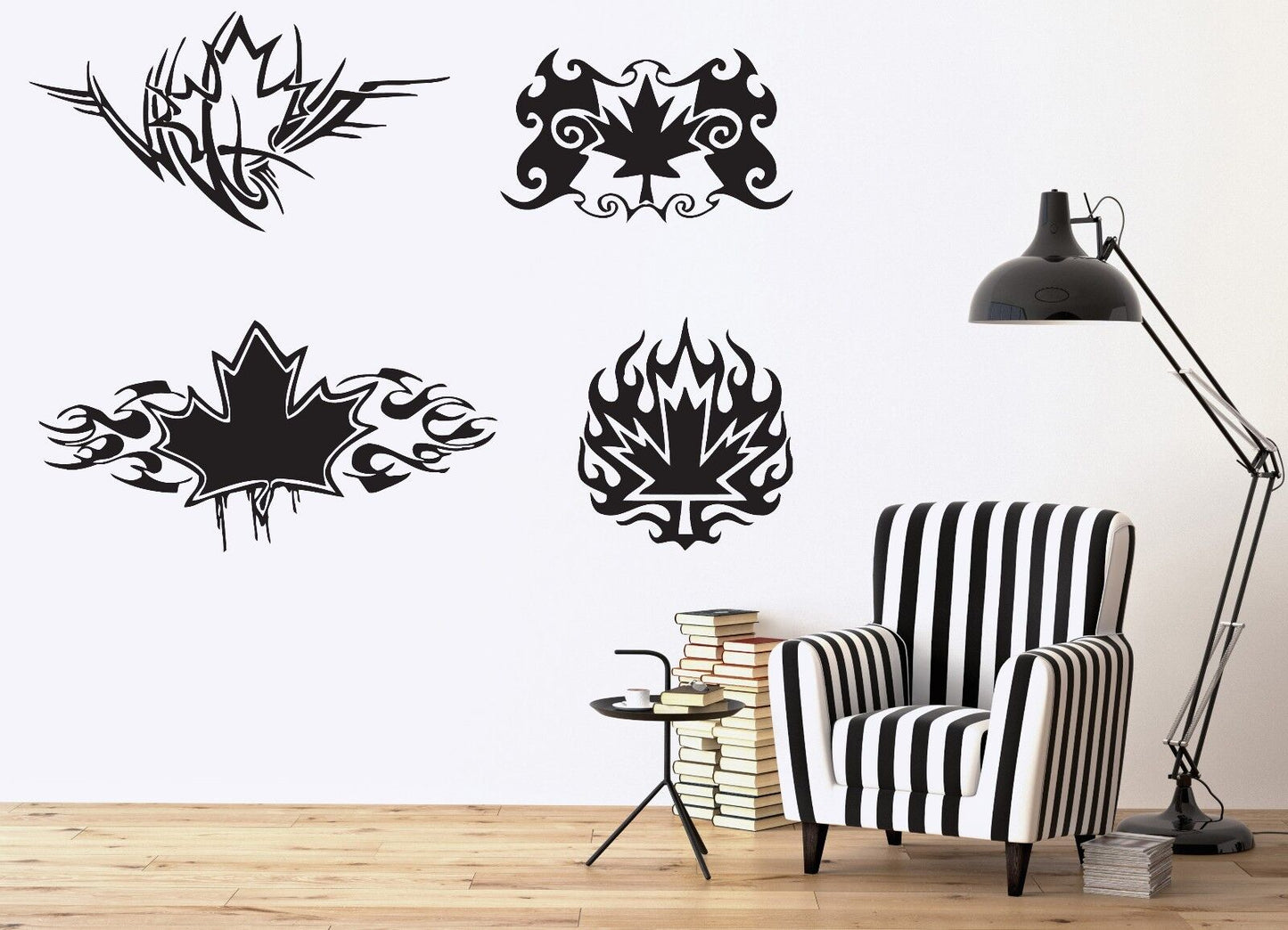 Wall Sticker Vinyl Decal Symbol Maple Leaves Tree Powerful Sign Strength (n140)