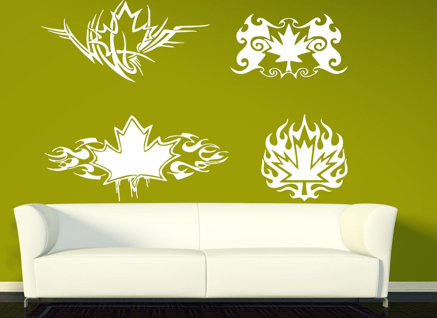 Wall Sticker Vinyl Decal Symbol Maple Leaves Tree Powerful Sign Strength (n140)