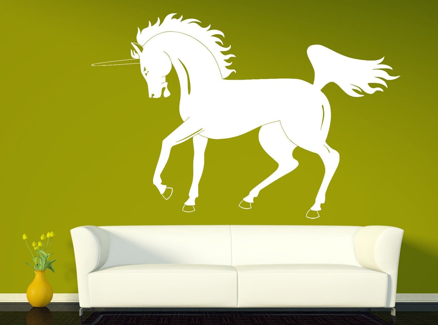 Wall Sticker Vinyl Decal Unicorn Beautiful Horse Mane Powerful Tail Hooves(n145)