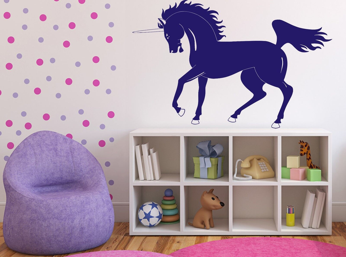 Wall Sticker Vinyl Decal Unicorn Beautiful Horse Mane Powerful Tail Hooves(n145)