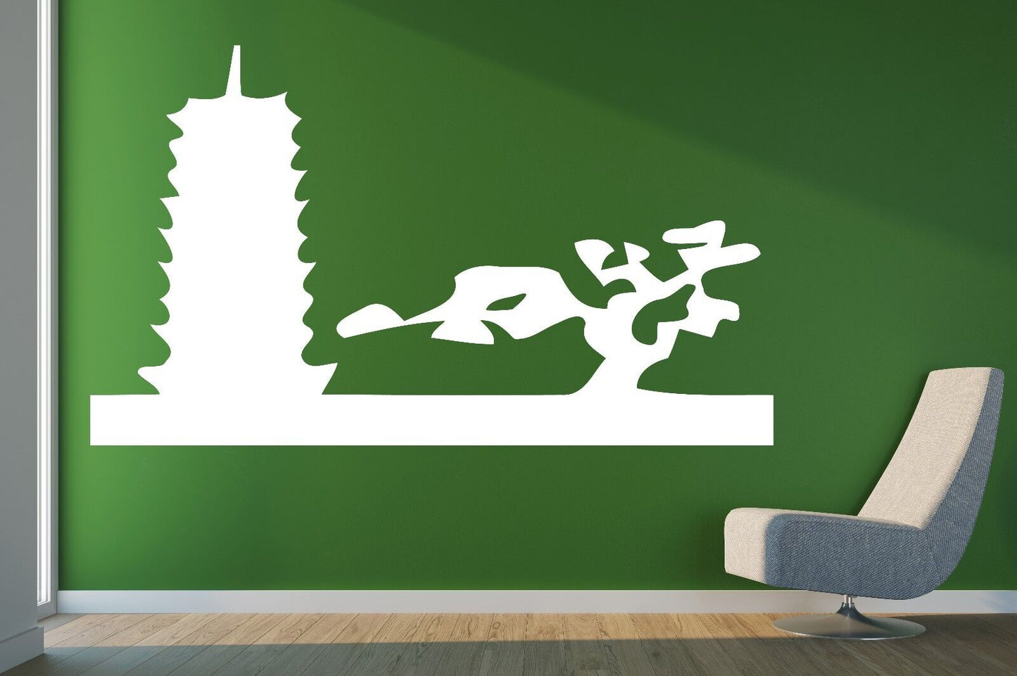 Wall Sticker Vinyl Decal High Pagoda Sakura Two Symbols East Asia (n155)