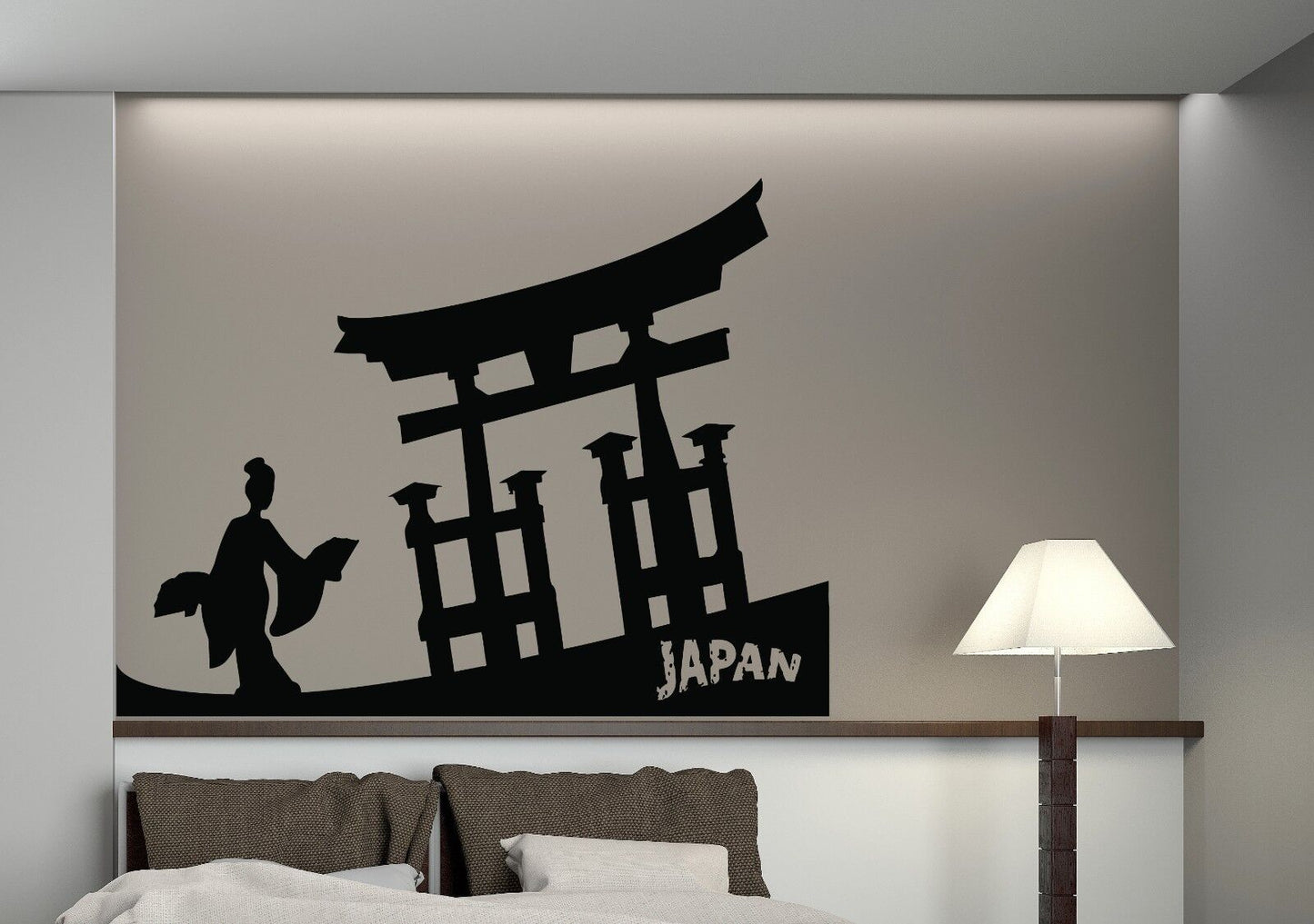 Wall Sticker Vinyl Decal Japanese Girl Kimono Fan in Hands Gate to Asia (n167)