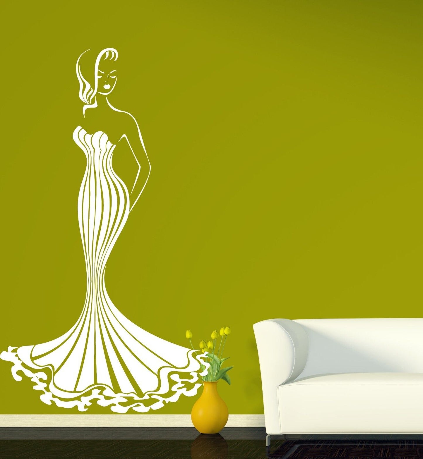 Wall Stickers Vinyl Decal Hot Sexy Girl Gorgeous Dress Luxury Figure (n170)