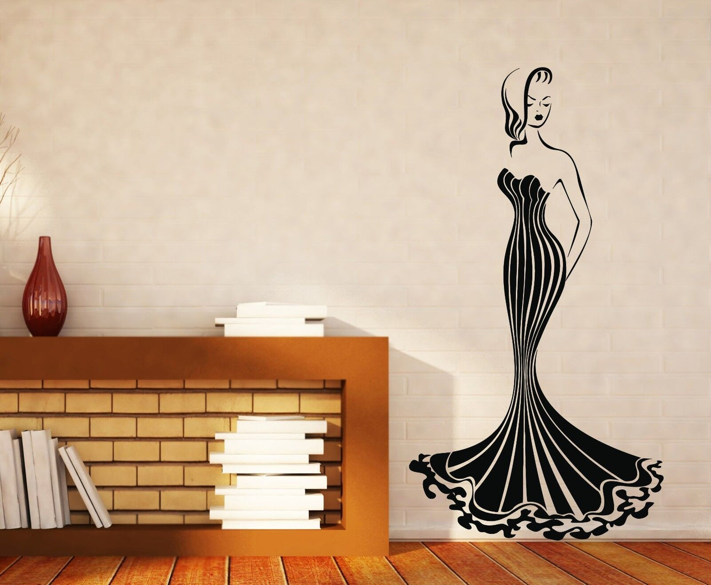 Wall Stickers Vinyl Decal Hot Sexy Girl Gorgeous Dress Luxury Figure (n170)