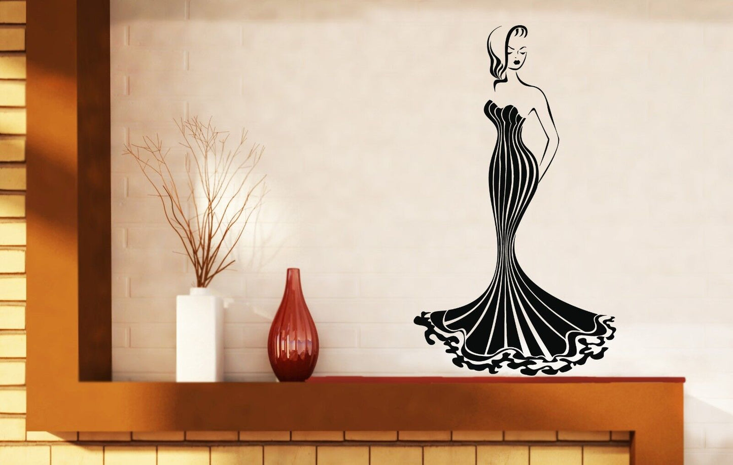 Wall Stickers Vinyl Decal Hot Sexy Girl Gorgeous Dress Luxury Figure (n170)