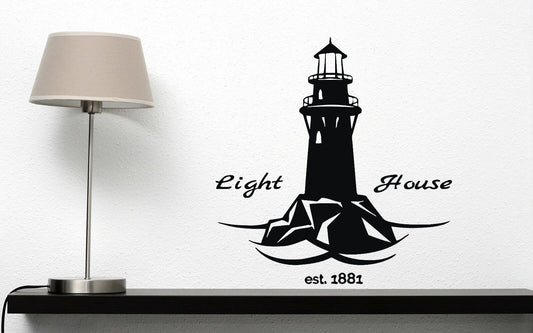 Wall Vinyl Sticker Decal Lighthouse Tower Beacons Beach Decor (n173)