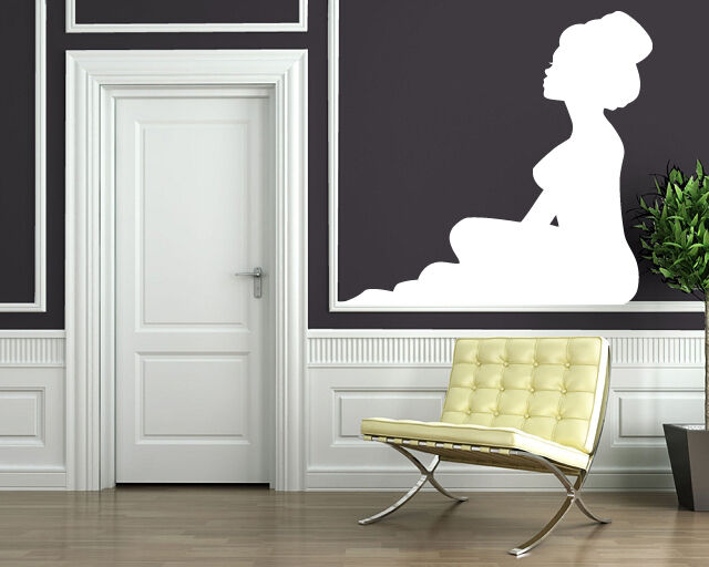 Wall Stickers Vinyl Decal Silhouette Beautiful Sexy Girl High Chest Updo (n181)