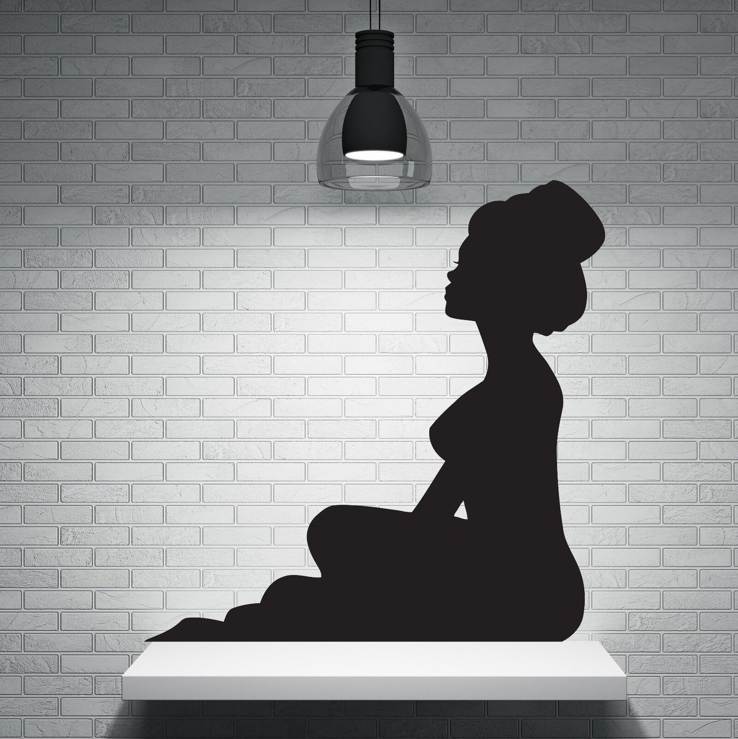 Wall Stickers Vinyl Decal Silhouette Beautiful Sexy Girl High Chest Updo (n181)