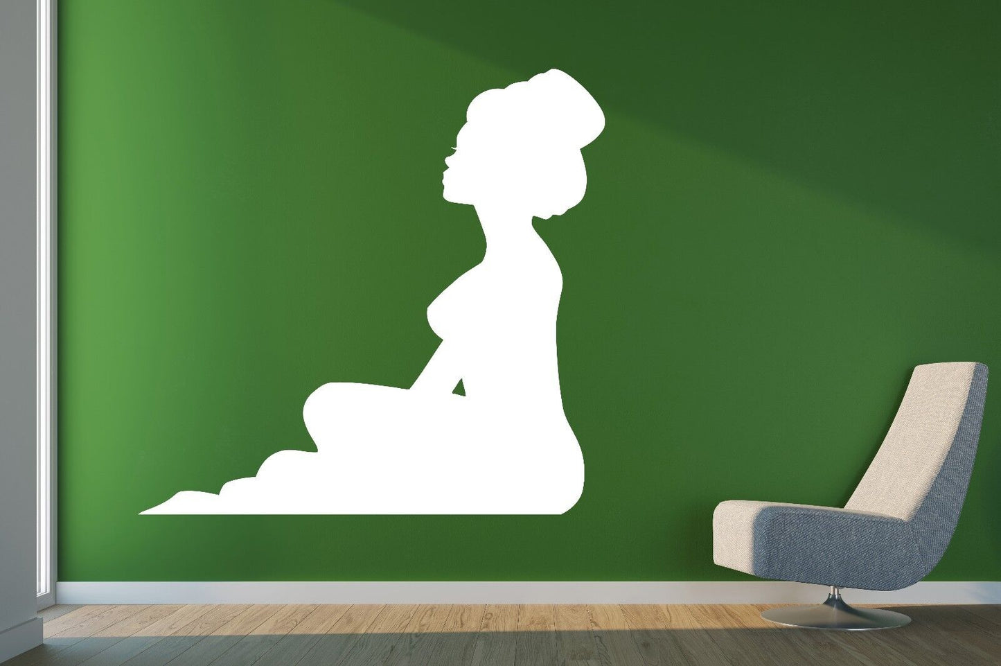 Wall Stickers Vinyl Decal Silhouette Beautiful Sexy Girl High Chest Updo (n181)