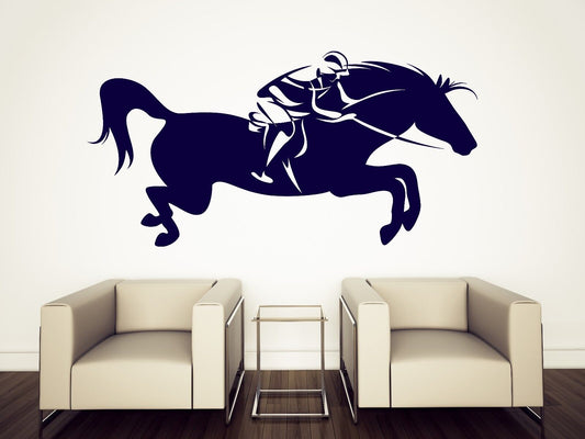 Wall Stickers Vinyl Decal Horse Race Fastest Horse Jockey (n183)