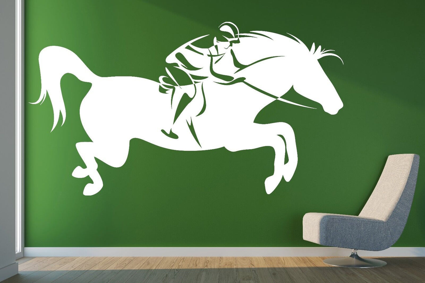 Wall Stickers Vinyl Decal Horse Race Fastest Horse Jockey (n183)